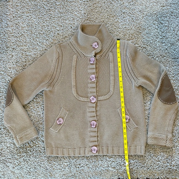 Moda International Chunky Knit Button Up Sweater Cardigan Tan Size Large - Picture 12 of 13